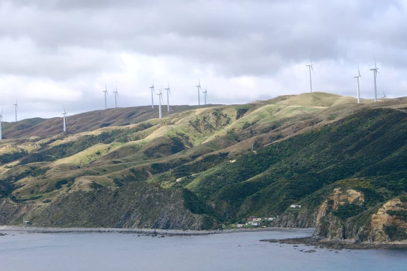 Wind farm by the sea